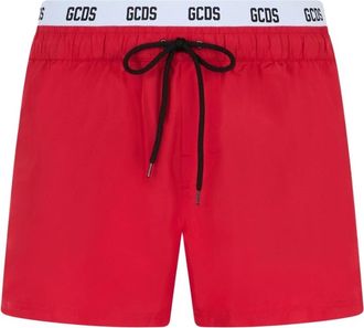 GCDS Zwemshort met logoband - Heren - Strandmode - Rood - XL - Polyester - Badmode