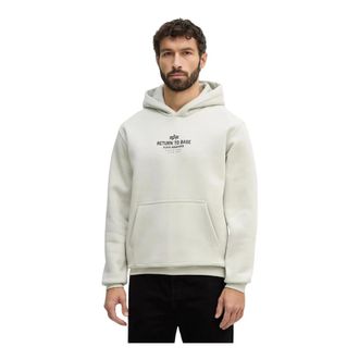 Alpha Industries Return To Base Hoodie - Heren - Hoodies - Beige - S - Katoen - Hoodies & sweatvesten