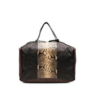 Dries Van Noten Snake-effect Leather Tote Bag