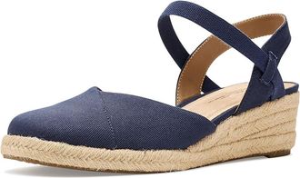Life Stride Pilar Espadrille Shoes Womens Wedge Shoes Lux Navy : 6.5 M (B), Canvas/Faux Leather