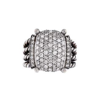 David Yurman Wheaton Ring Sterling Silver and Diamonds 16mm