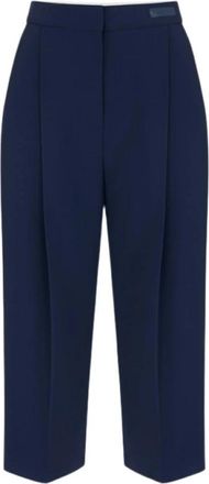 Elisabetta Franchi Lichtgewicht broek van cr&ecirc;pe stof - Dames - Vrijetijds broeken - Blauw - M - Polyester - Broeken