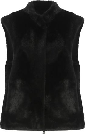 Betta Corradi Bodywarmer van imitatiebont - Zwart