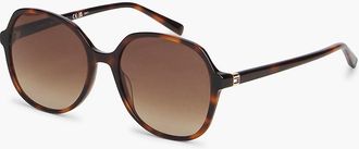 Tommy Hilfiger Womens Rounded Square Frame Sunglasses - Havana