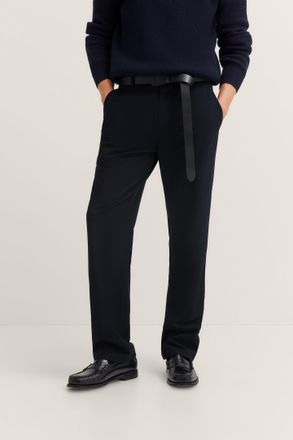 Bugatti Chinohose BUGATTI Cozy Times, Herren, Gr. 34, L&auml;nge 34, blau (380, marine), 68% Polyester, 28% Viskose, 4% Elasthan, unifarben, gerade, unten schmal, 