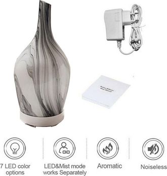 Trade Shop Trade Shop - Diffusore Oli Vetro Cromoterapia Aromaterapia Umidificatore Bianco E Nero 03 Led