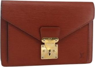 Louis Vuitton Pre-owned Clutches, female, Brown, Size: ONE SIZE Pre-owned Vintage Leather Clutch