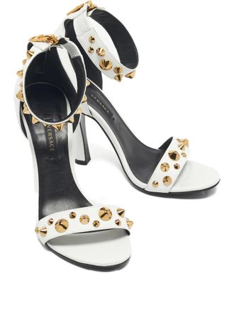 Versace studded ankle-strap sandals - women - Calf Leather/Calf Leather/Calf Leather - 38 - White