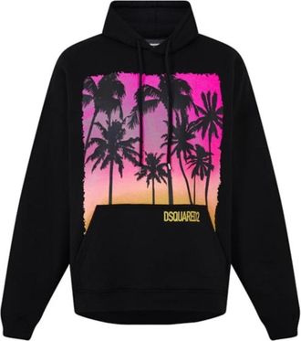 Dsquared2 Sunrise Design Herca Fit Black Hoodie