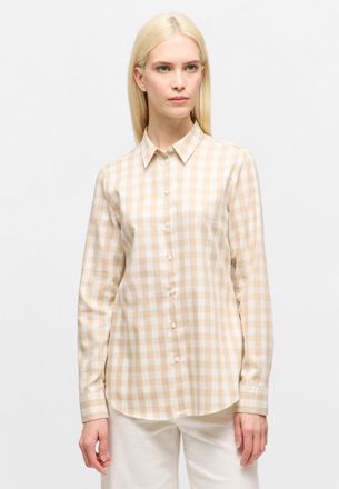 Eterna Hemdbluse ETERNA REGULAR FIT, Damen, Gr. 34, beige, 70% Baumwolle, 30% Lyocell, Blusen Hemdbluse, EASY IRON (b&uuml;gelleicht)