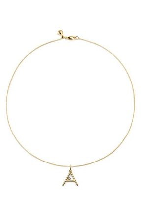 Monica Vinader Diamond Initial Pendant Necklace in 18K Gold Vermeil A at Nordstrom