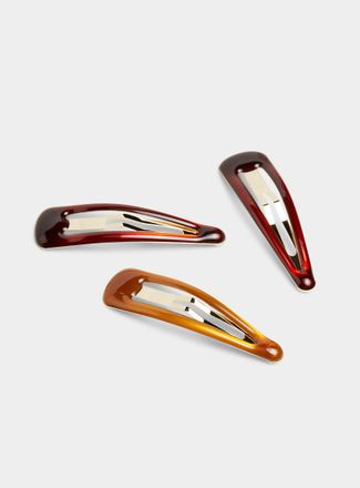 Simons Womens Shiny minimalist barrettes Set of 3