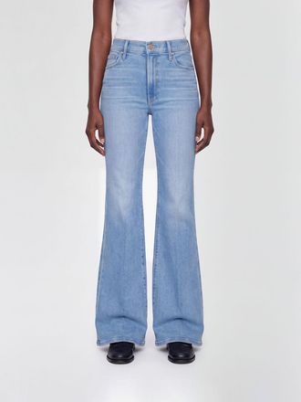 Mother Jeans a zampa e vita alta in denim di cotone stretch