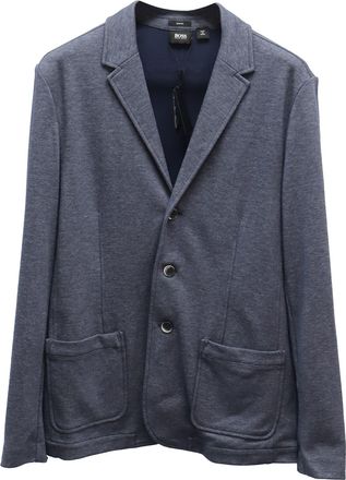 HUGO BOSS Slim Fit Tailored Blazer in Blue Cotton