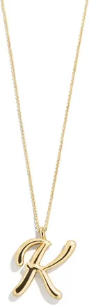 BaubleBar Script Initial Pendant Necklace in Gold K at Nordstrom