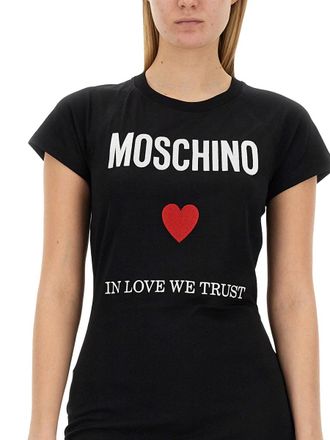 Moschino Logo Cotton Dress - Black