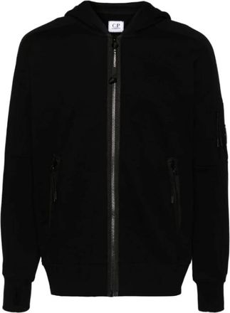 C.P. Company Katoen Zip Hoodie Sweatshirts - Heren - Vesten met rits - Zwart - S - Katoen - Hoodies & sweatvesten