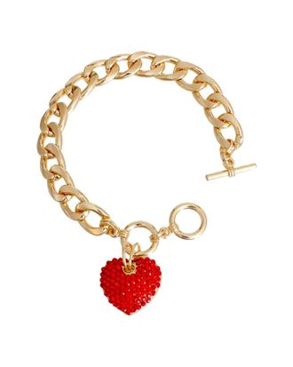 Liv Oliver 18K Plated Love Charm Bracelet