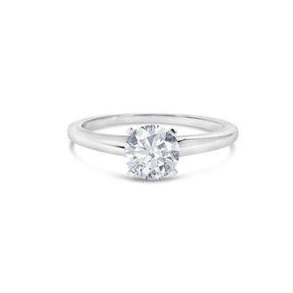 House of Brilliance 14K White Gold 1.0 Cttw Round Lab Grown Diamond Engagement Ring at Nordstrom, Size 5