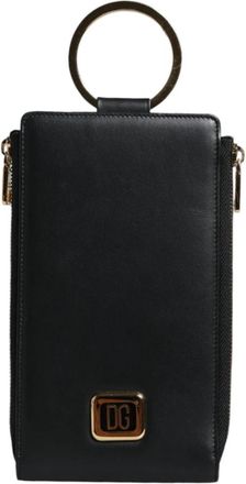 Dolce & Gabbana Zwarte leren portemonnee met logo - Dames - Portefeuilles - Zwart - ONE Size - Accessoires