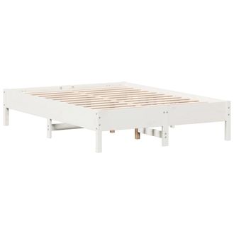 vidaXL Estructura De Cama Sin Colch&oacute;n Madera De Pino Blanca 140x190 Cm Vidaxl