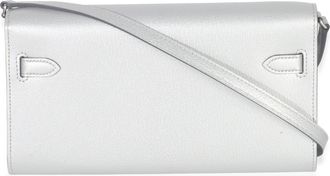 Herm&egrave;s Mens Argent Metallic Chevre Chamkilight Kelly Wallet To Go Phw Silver Leather Handbag Bag