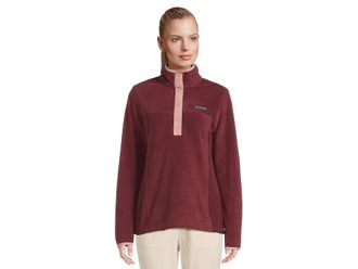 Columbia Bentontm Springs 1/2 Snap Pull Over II Womens Coat Rich Wine/Eraser Pink : LG, Fleece/Nylon