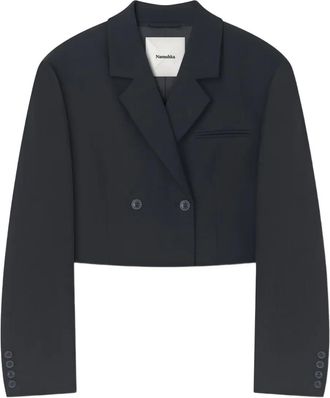Nanushka Rony double-breasted cropped blazer - Black