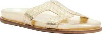 Dune London Womens Ladies Larow - Gold Slip-On Sandals Leather - Size UK 5