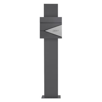 ML Design Ecd Germany Buz&oacute;n De Correo Con Soporte 120 Cm Antracita Para Cartas Con Compartimento Para Peri&oacute;dico 37 X 37 X 11 Cm Acero Inoxidable Con 2 Llaves So