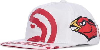 Mitchell & Ness Caps, male, White, Size: ONE SIZE Atlanta Hawks Flat Brim Cap