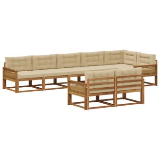 vidaXL Conjunto De Sof&aacute;s De Exterior 8 Pcs Natural Y Beige Vidaxl