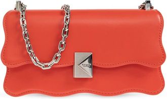 Kate Spade New York Deco Wavy Mini Crossbody Bag - Dames - Schoudertassen - Rood - ONE Size - Leer - Tassen