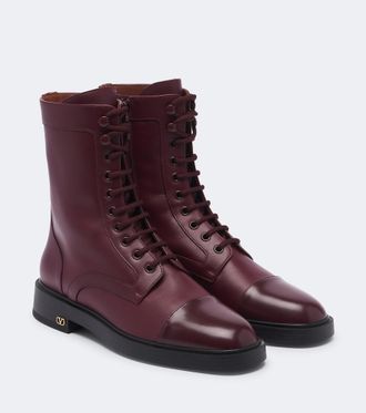 Valentino Garavani VLogo lace-up leather combat boots