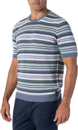 Robert Talbott Pratt Multi Stripe Crewneck Sweater