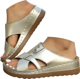 Generic Womens Orthopedic Wedge Sandals Breathable Straps Platform Slippers with Arch Support Casual Sandals for Women Open Toe Womens Walking Sandals Comfort