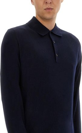Sunflower Wool Polo Shirt - Blue