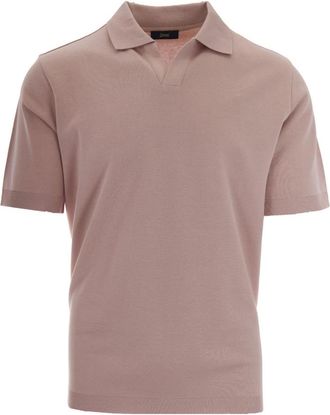 Herno Polo shirt van katoenen jersey - Heren - Polos - Roze - S - Katoen - Tops