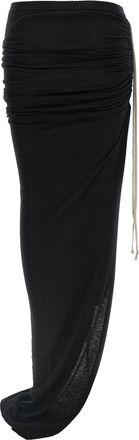Rick Owens Womens Black Wool Mini Skirt