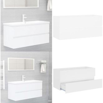 vidaXL Mobile Lavabo Bianco 100x38,5x45 cm in Legno Multistrato - Lavabo in legno - Mobile in legno multistrato