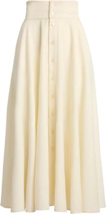 Ralph Lauren Collection A-lijn midi-rok met knopen en veters - Beige