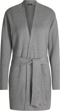 Joop Cotton and Silk Jacket with Belt - Dames - Vesten - Grijs - S - Katoen - Truien & Vesten