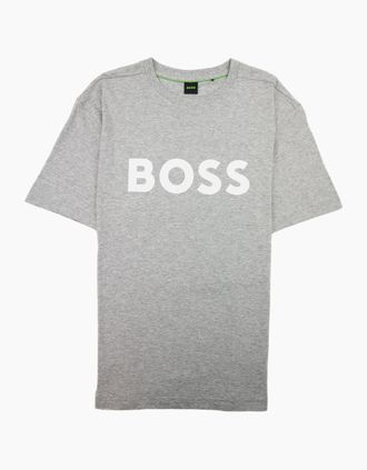 HUGO BOSS Mens Hugo Boss Tee 1 Logo Printed T Shirt Grey 059 - Size: 42