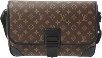 Louis Vuitton Black Brown Monogram Leather Shoulder Bag (Pre-Owned)