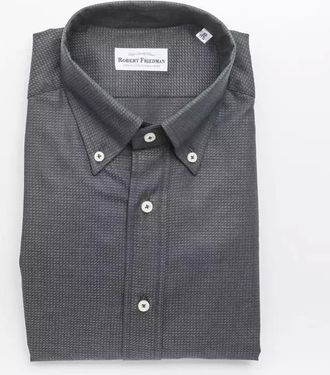 Robert Friedman Green Cotton Men Mens Shirt