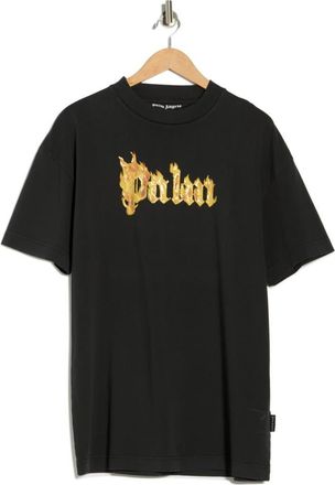 Palm Angels Logo Graphic Cotton T-Shirt in Black Gold at Nordstrom Rack, Size Xxx-Large