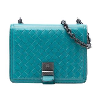 Bottega Veneta Pre-owned Intrecciato Schoudertas - Dames - Pre-owned - Blauw - Maat: ONE Size Leer