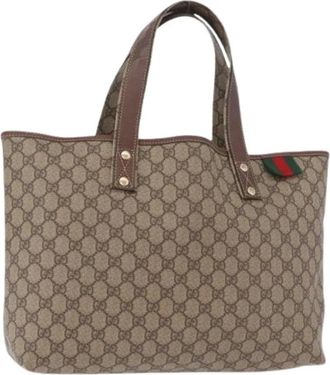 Gucci Pre-owned Vintage Tote Bag - Dames - Vintage Shopper - Beige - ONE Size - Leer - Vintage