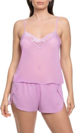 In Bloom by Jonquil Zara Lace Trim Chiffon Short Pajamas in Orchid at Nordstrom Rack, Size X-Large