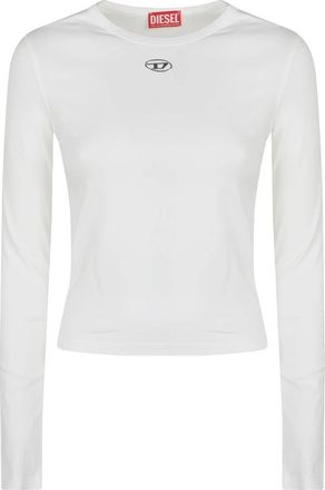 Diesel T-Uncutieslong-Ls-Od - Dames - Longsleeves - Wit - M - Katoen - Tops